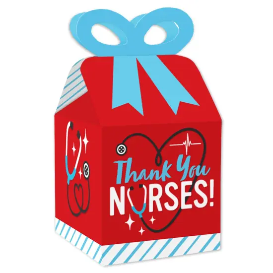 Thank You Nurses - Square Favor Gift Boxes - Nurse Appreciation Week Bow Boxes - Set of 12 {1}