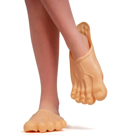Barefoot Funny Feet Slippers - Jumbo Big Foot Realistic Costume Accessories Shoe Covers for Giant Costumes for Kids and Adults {2}