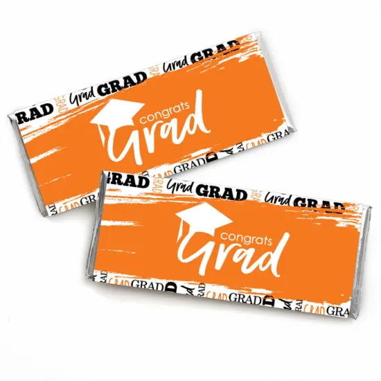 Big Dot of Happiness Orange Grad - Best is Yet to Come - Candy Bar Wrapper OrangeGraduation Party Favors - Set of 24 {1}