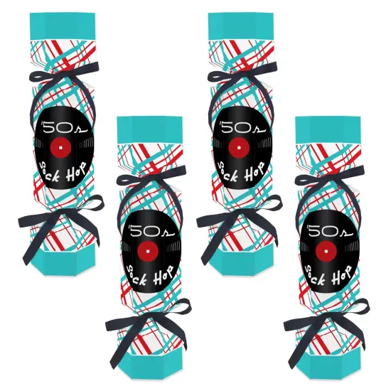 Big Dot of Happiness 50's Sock Hop - No Snap 1950s Rock N Roll Party Table Favors - DIY Cracker Boxes - Set of 12 {1}