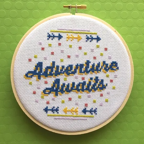 Adventure Awaits Counted Cross Stitch DIY KIT Intermediate {1}