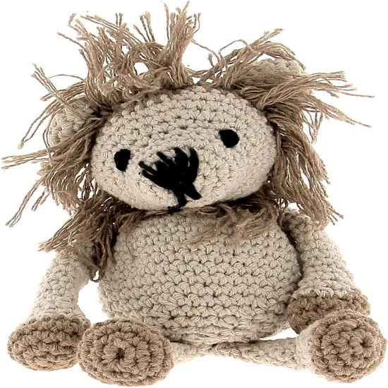 Hoooked Amigurumi DIY Kit W/Eco Barbante Yarn-Lion Leroy - Beige & Taupe {3}