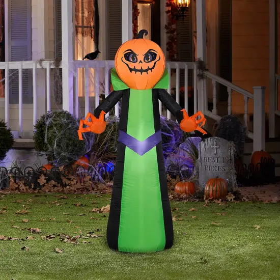 5' Gemmy Airblown Inflatable Pumpkin Reaper 224127 {2}