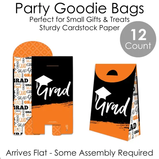 Big Dot of Happiness Orange Grad - Best is Yet to Come - Orange Graduation Gift Favor Bags - Party Goodie Boxes - Set of 12 {7}