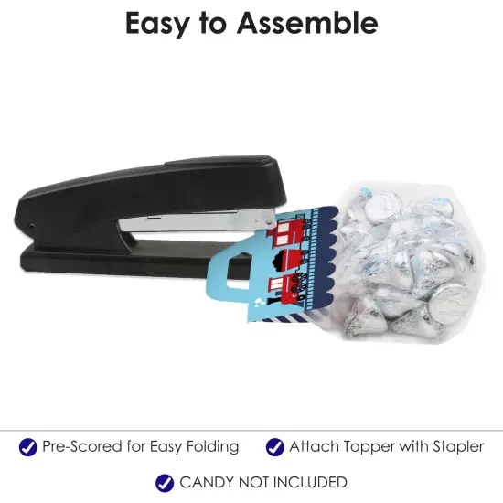 Big Dot of Happiness Railroad Party Crossing DIY Steam Train Birthday Party or Baby Shower Clear Goodie Favor Bag Labels Candy Bags with Toppers 24 Ct {6}