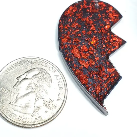 Plain Broken Heart Dangle Earring Silicone Mold (D2) {2}