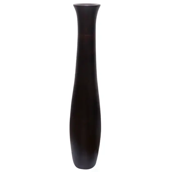 Brown Decorative Contemporary Mango Wood Curved Shaped Floor Vase, 30 Inch {3}