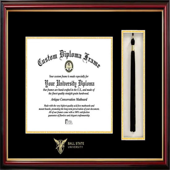 Ball State University 10w x 8h Tassel Box and Diploma Frame {1}