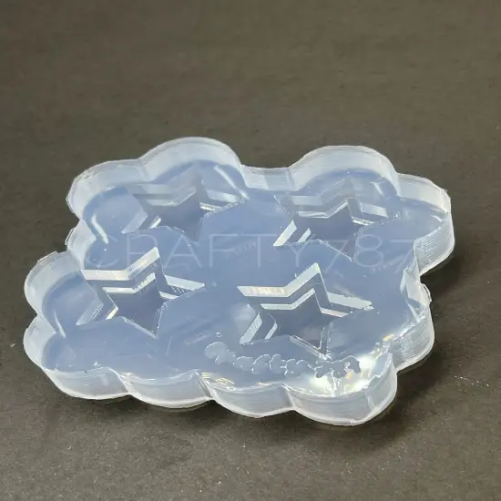 Star Stud Earring Mold, Layered Star Mold (A13) {2}