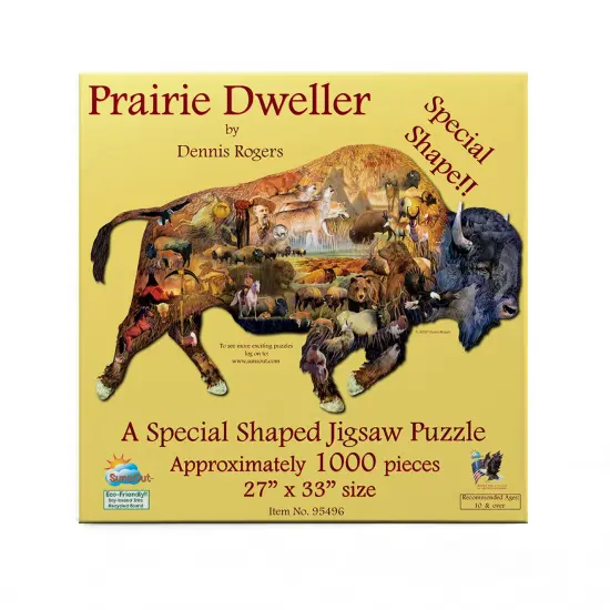 Sunsout Prairie Dweller 1000 pc Special Shape Jigsaw Puzzle 95496 {4}