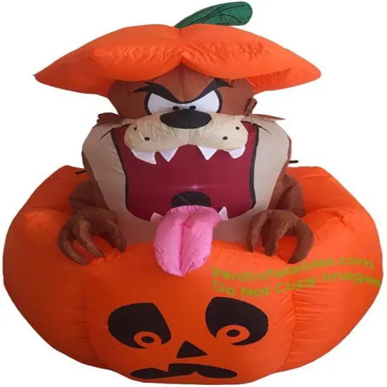 5' Yard Inflatables Looney Tunes Space Jam Taz In Jack-O-Lantern M38172 {1}