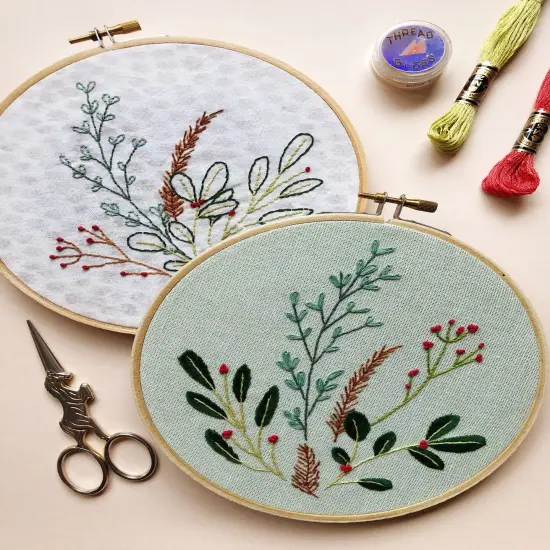 MCreativeJ Winter Botanical - Peel, Stick, and Stitch Hand Embroidery Patterns {2}