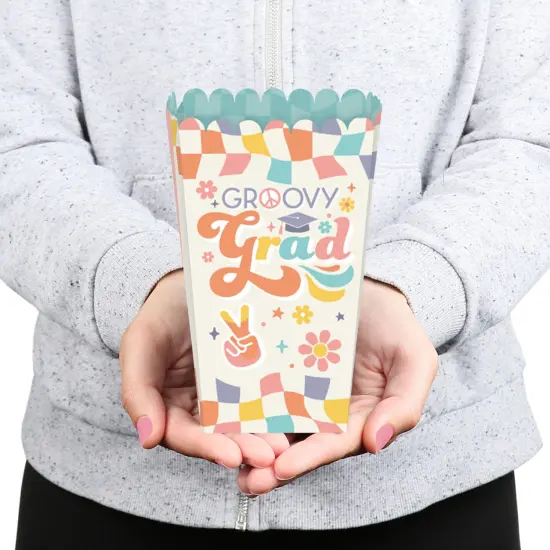 Big Dot of Happiness Groovy Grad - Hippie Graduation Party Favor Popcorn Treat Boxes - Set of 12 {6}
