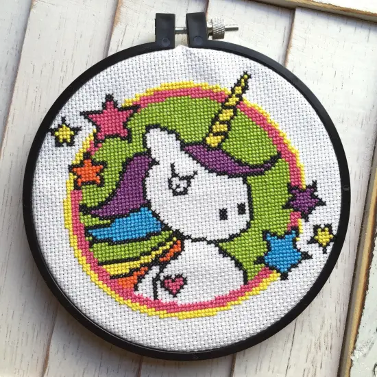 Bad Unicorn Counted Cross Stitch DIY KIT {2}