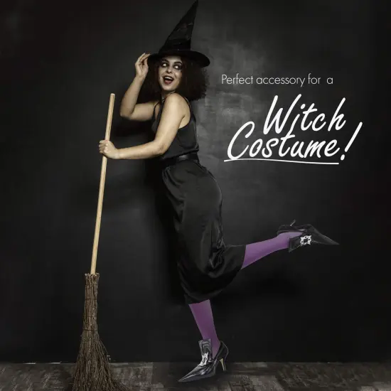 Witch Costume Shoe Covers - Wicked Hag Pointy Fake Shoes Accessories for Costumes for Adults and Children {2}