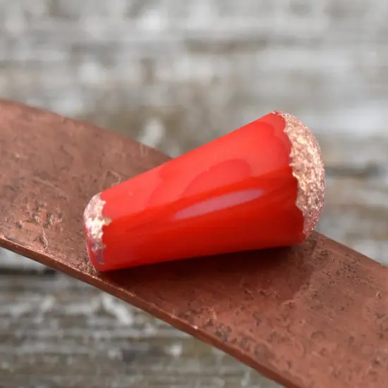 *6* 8x20mm Copper Etched Hyacinth Faceted Drop Beads {3}