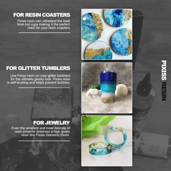 Pixiss Epoxy Resin Easy Mix 1:1 8-Ounce Kit, Silicone Jewelry Mold {5}