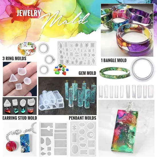 Pixiss Resin Molds for Jewelry, Earring Making Kit {2}