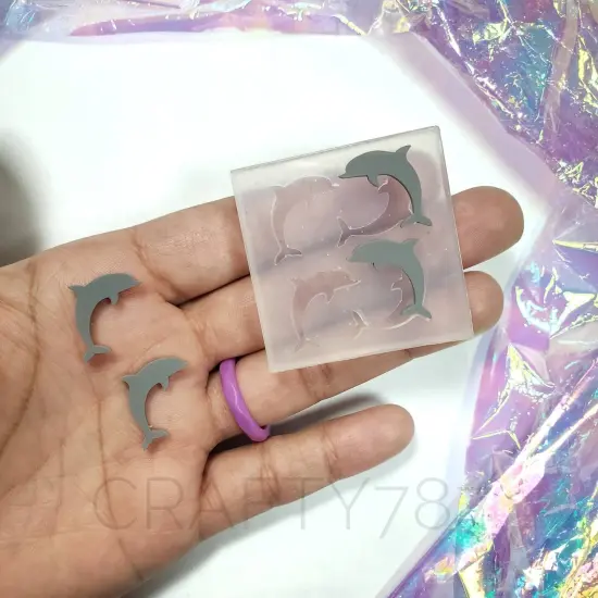 Dolphin Stud Earring Silicone Mold(B11) {1}