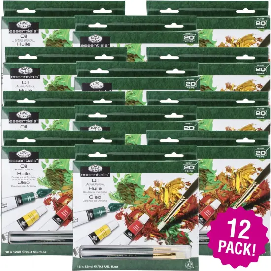 Multipack of 12 - essentials(TM) Oil Paints 12ml 20/Pkg-Assorted Colors {1}