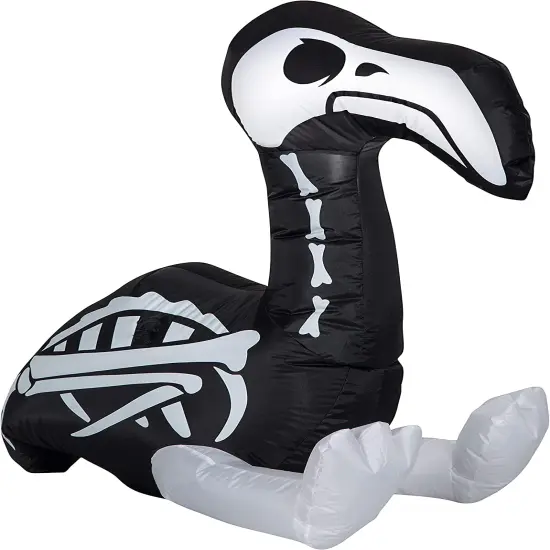 3' Gemmy Airblown Inflatable Halloween Skeleton Flamingo 223151 {1}