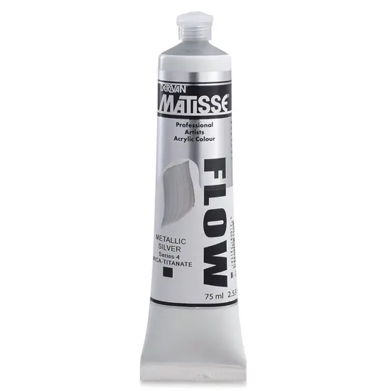 Matisse Flow Acrylic Paint - Metallic Silver, 75 ml {1}