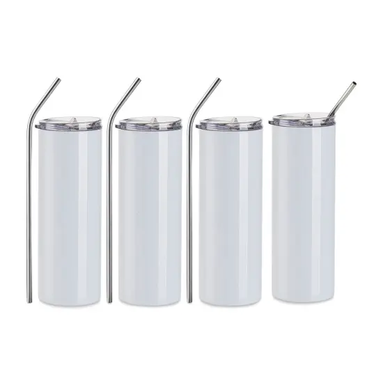 Craft Express Sublimation Printing Stainless Steel Tumblers - 20 oz, White, Set of 4 {1}