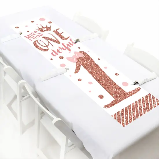 Big Dot of Happiness 1st Birthday Little Miss Onederful - Girl First Birthday Party Front Door Decoration - Vertical Banner {6}