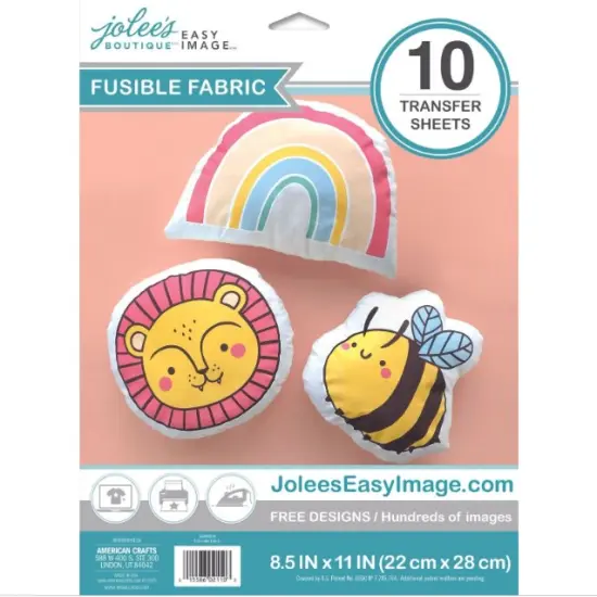 Jolee's Easy Image FUSIBLE FABRIC TRANSFER Light 10 Sh SHIMMER 8.5"x11" 56400034 Made in USA {5}