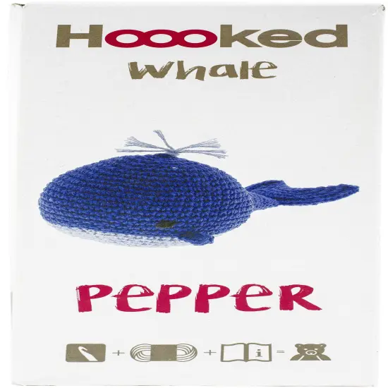 Hoooked Amigurumi DIY Kit W/Eco Barbante Yarn-Whale Pepper {1}