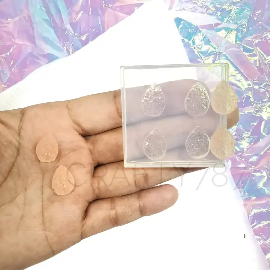 Teardrop Druzy Cabochon Silicone Mold 12mm x 14mm(B3) {1}