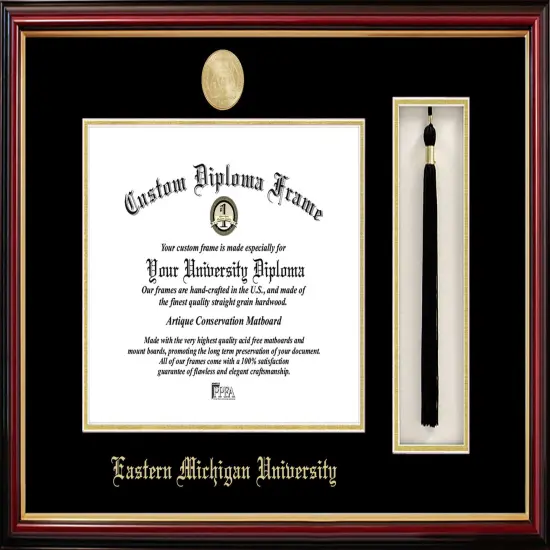 Eastern Michigan University 10w x 8h Tassel Box and Diploma Frame {1}
