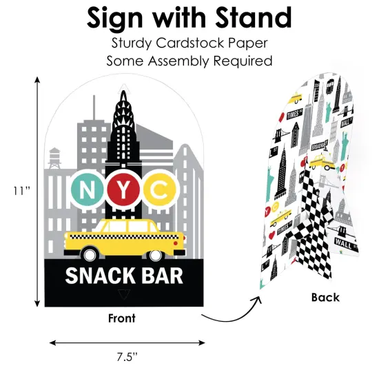 Big Dot of Happiness NYC Cityscape - DIY New York City Party Signs - Snack Bar Decorations Kit - 50 Pieces {6}