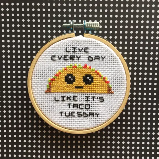 Taco Tuesday Counted Cross Stitch DIY KIT {1}