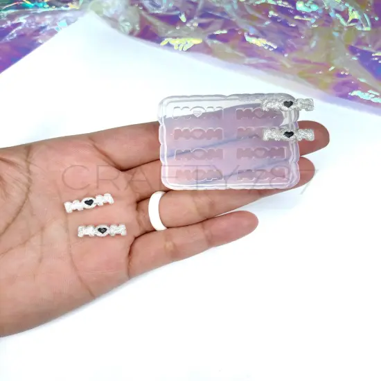 MOM Studs Earring Silicone Mold 4 Pairs(A7) {1}