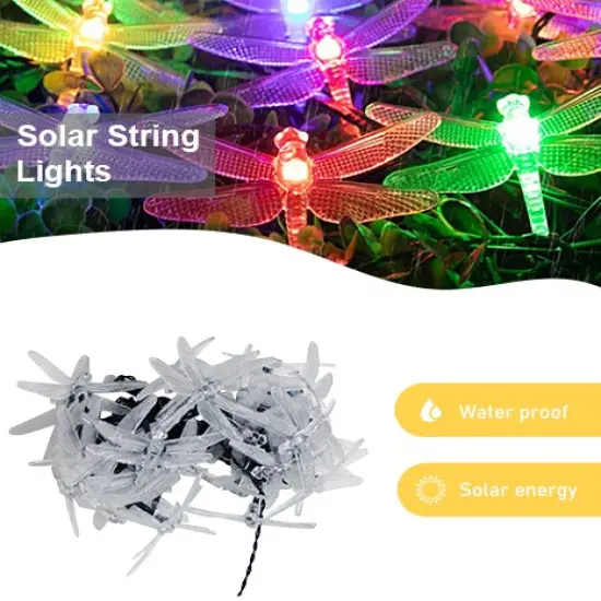 Perfect Holiday 30 LED Solar String Light Dragonfly Multicolor {3}