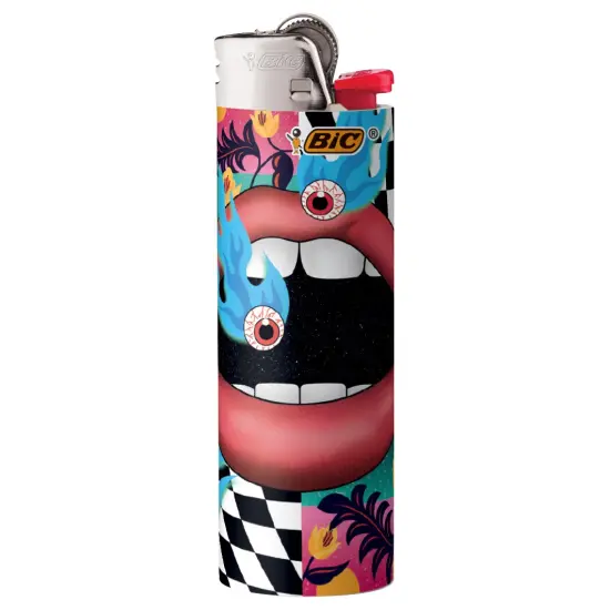 BIC Maxi Pocket Lighter, Special Edition Prismatic Collection, Assorted Unique Lighter Designs, 50 Count Tray of Lighters {4}