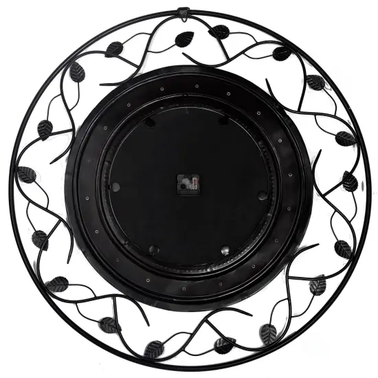 Vintage Roman Numerical 36 in Wall Clock with Elegant Black Metal Leaf Design Frame - for Dining, Living Room, or Kitchen - Antique Style, Large Numbers, Unique Wall Art, Traditional Clock {3}