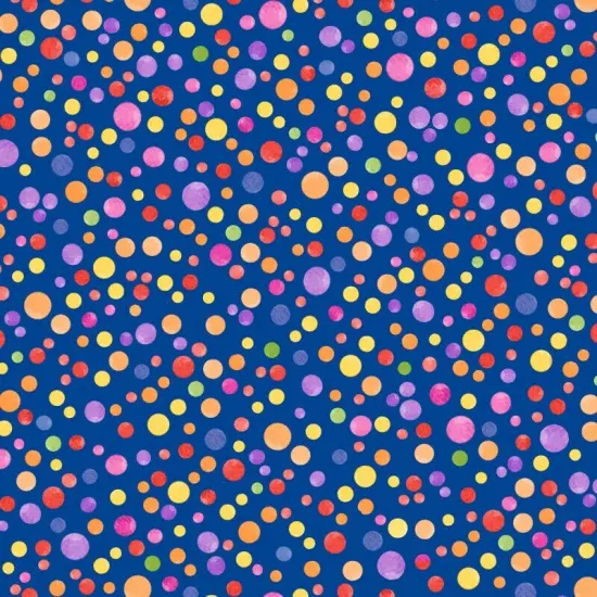 Full Bloom Floral Dark Blue Dots by P and B Textiles Cotton Fabric by the yard {2}