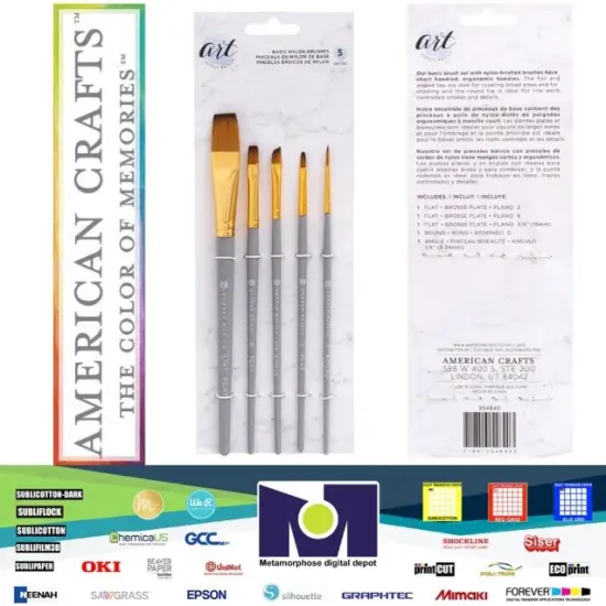 PAINT BRUSHES - AC - ART SUPPLY BASICS - BASIC - NYLON BRISTLES (5 PIECE) 354840 {1}