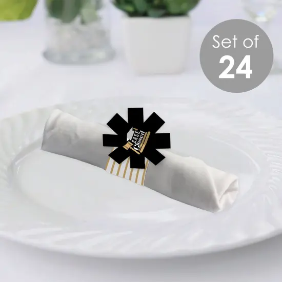 Big Dot of Happiness Law School Grad - Future Lawyer Graduation Party Paper Napkin Holder - Napkin Rings - Set of 24 {3}