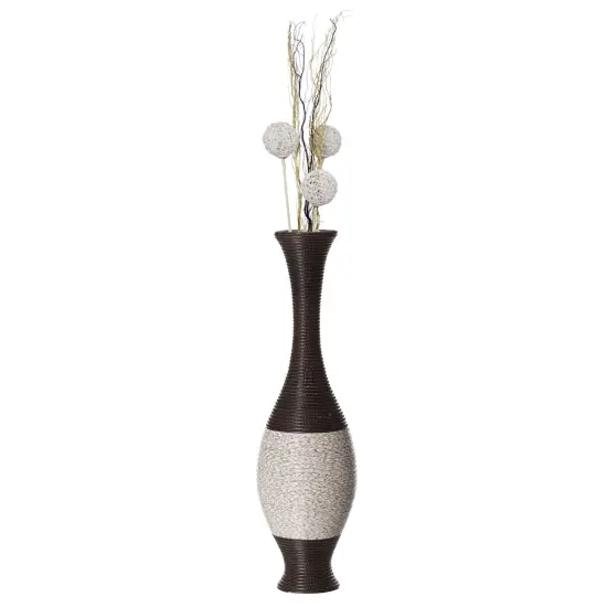 Tall Decorative Floor Vase, PVC Floor Vase, Tall Flower Holder, Brown Floor Vase, Floor Vase 41- Inch -Tall, for Living Room, Dining Room, Hallway, or Entryway {1}
