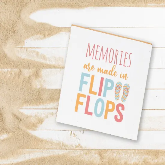 Memories Flip Flops Decorative Shelf Block {3}