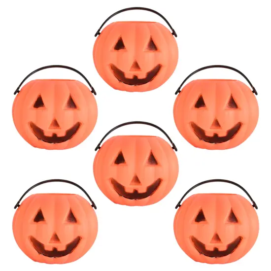 Beistle - Plastic Miniature Pumpkin Buckets - 3" x 2&frac34;" - 12 Pack {1}