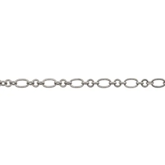 JewelrySupply 3mm Antique Silver Plated Figaro Chain (Priced per Foot) {1}
