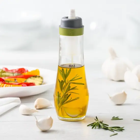 Trudeau Oil Spray Bottle, Glass, Plug-Free Filter for Baking Grilling, 10 oz {7}