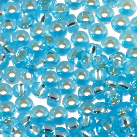 Miyuki Round Rocaille Seed Bead 11/0 Silver Lined Baby Blue {2}