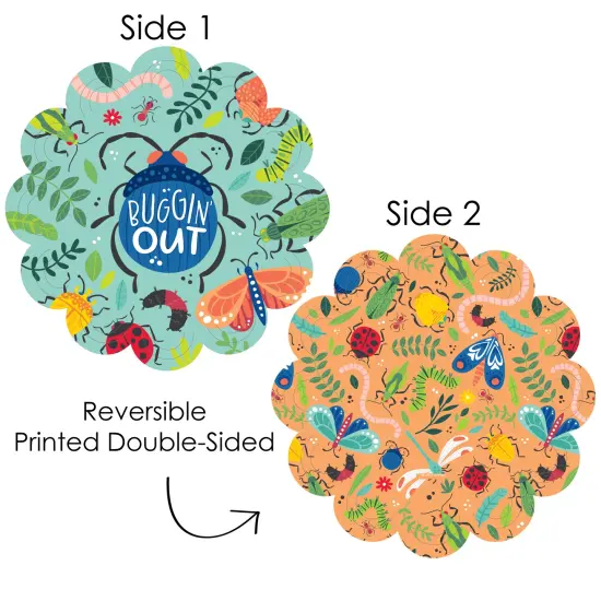 Big Dot of Happiness Buggin' Out - Bugs Birthday Party Round Table Decorations - Paper Chargers - Place Setting For 12 {4}