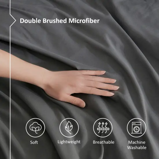 Nestl Double Brushed Microfiber Duvet Cover Set Gray {4}