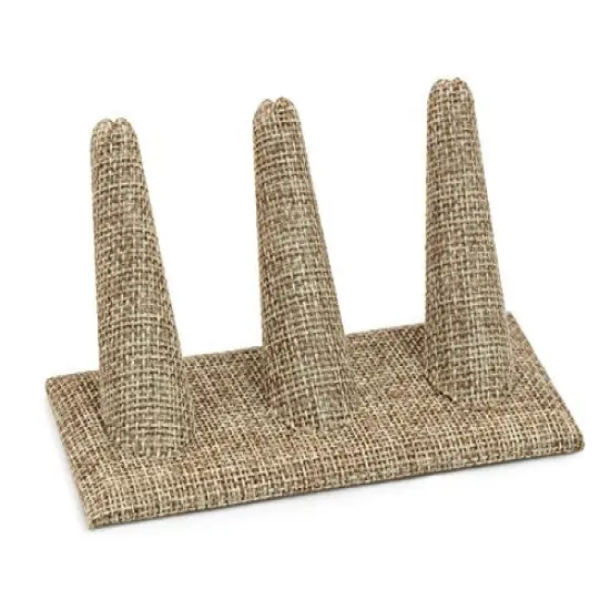 Three Finger Burlap Ring Display - Jewelry Display {1}